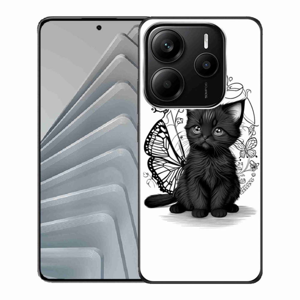 Gél borítás mmCase a Xiaomi Redmi Note 14 5G-hez - fekete cica