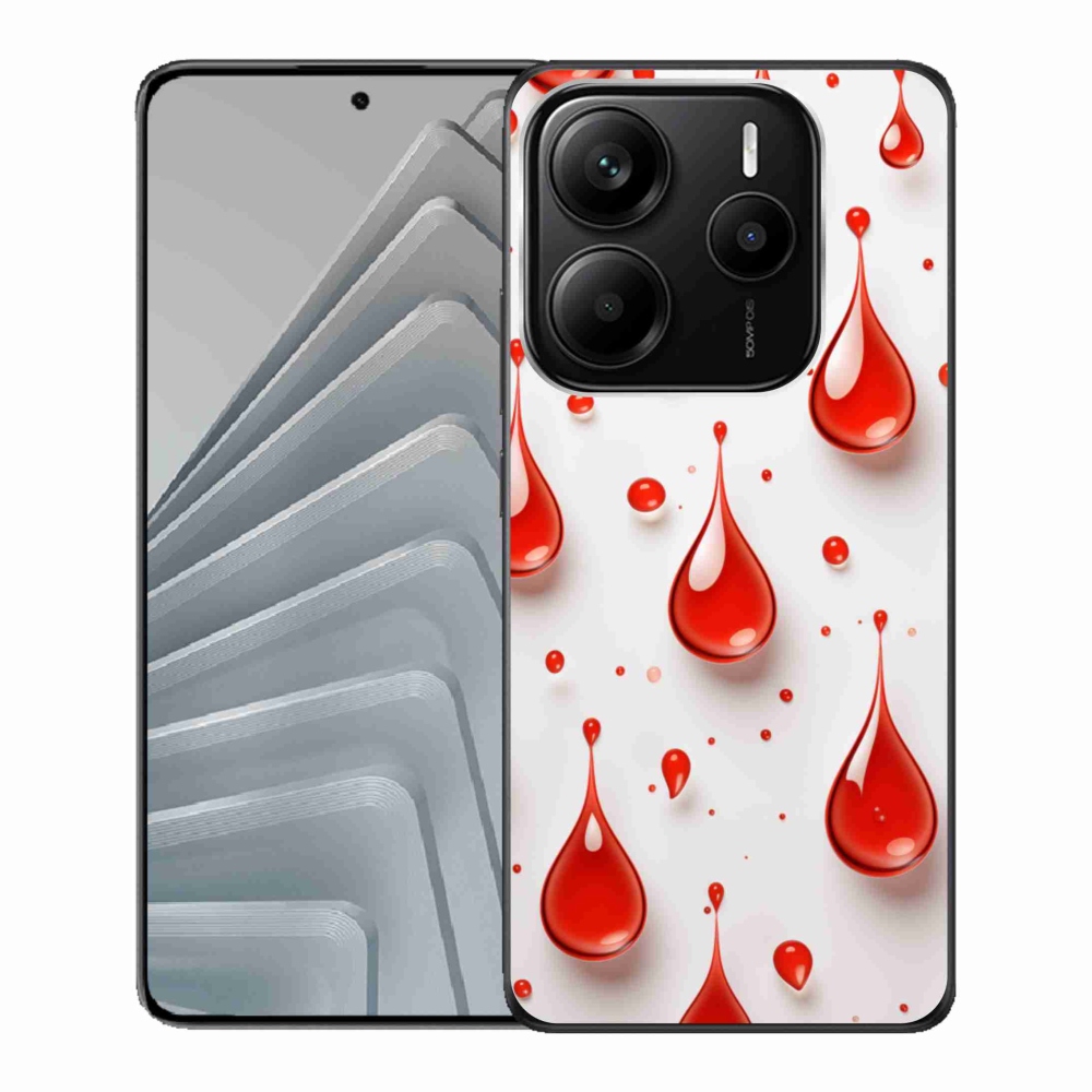 Gél borítás mmCase a Xiaomi Redmi Note 14 5G-hez - piros cseppek