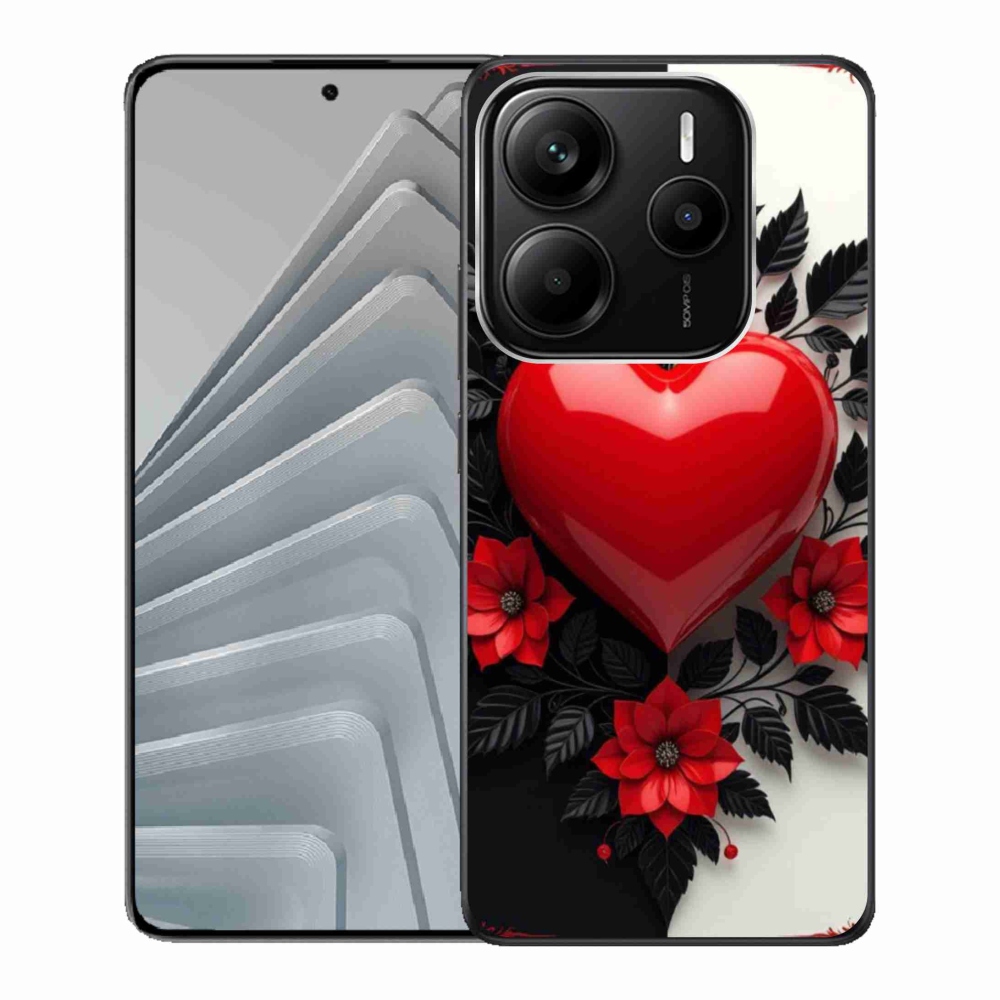 Gél borítás mmCase a Xiaomi Redmi Note 14 5G-hez - piros szív