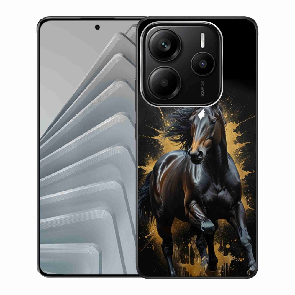 Gél borítás mmCase a Xiaomi Redmi Note 14 5G-hez - elegáns fekete ménes