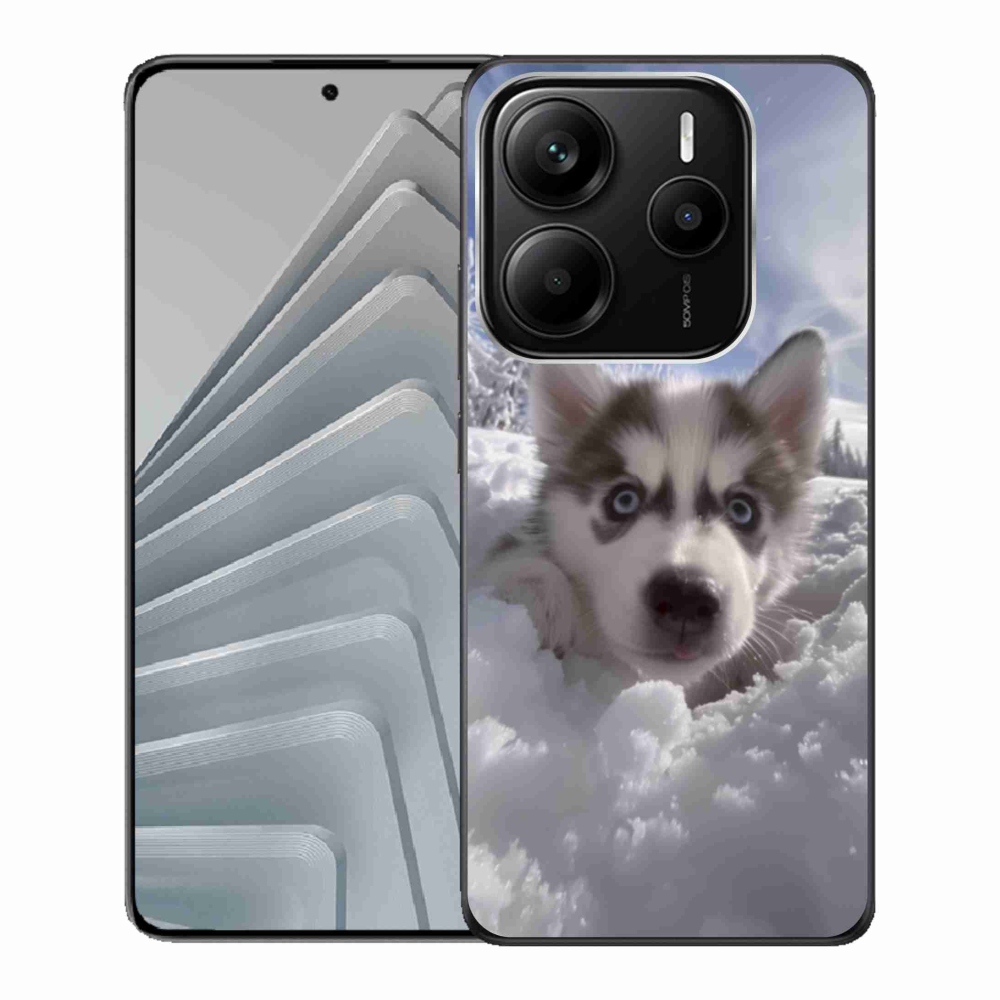 Gél borítás mmCase a Xiaomi Redmi Note 14 5G-hez - husky a hóban