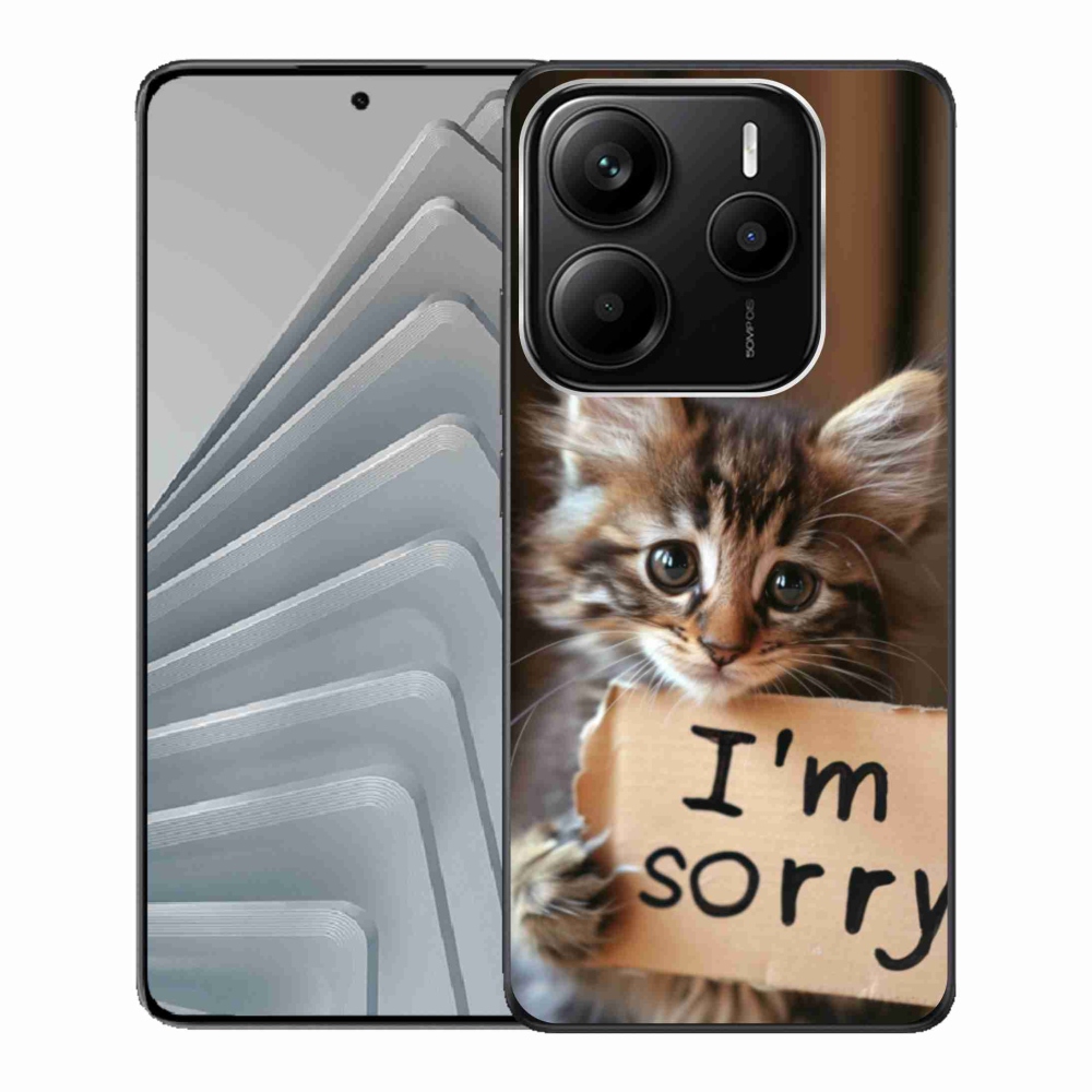 Gél borítás mmCase a Xiaomi Redmi Note 14 5G-hez - macska bocsánatkérés