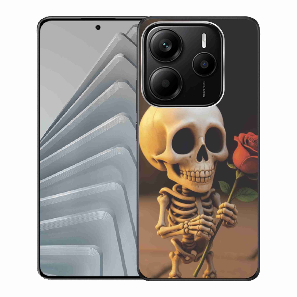 Gél borítás mmCase a Xiaomi Redmi Note 14 5G-hez - csontváz rózsával