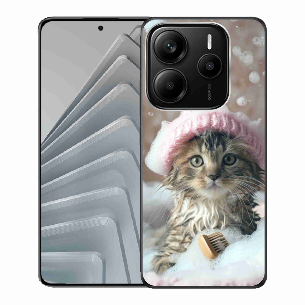 Gél borító mmCase a Xiaomi Redmi Note 14 5G-hez - cica és fürdő