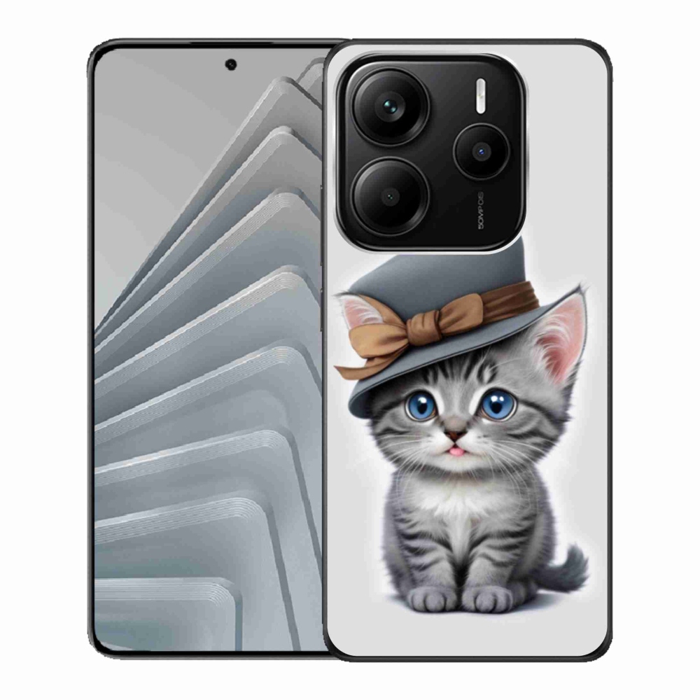 Gél borítás mmCase a Xiaomi Redmi Note 14 5G-hez - cica sapkával