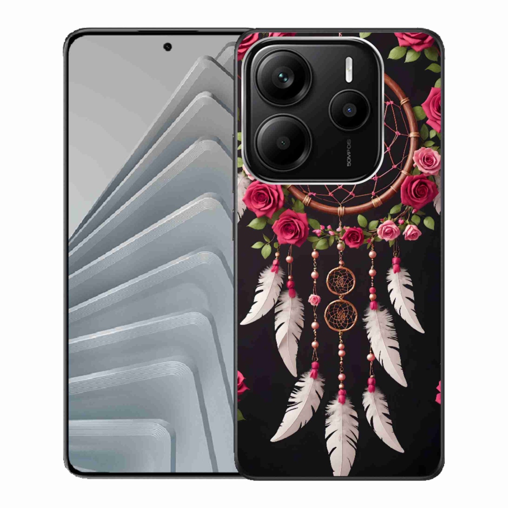 Gél borító mmCase a Xiaomi Redmi Note 14 5G-hez - álomfogó rózsákkal