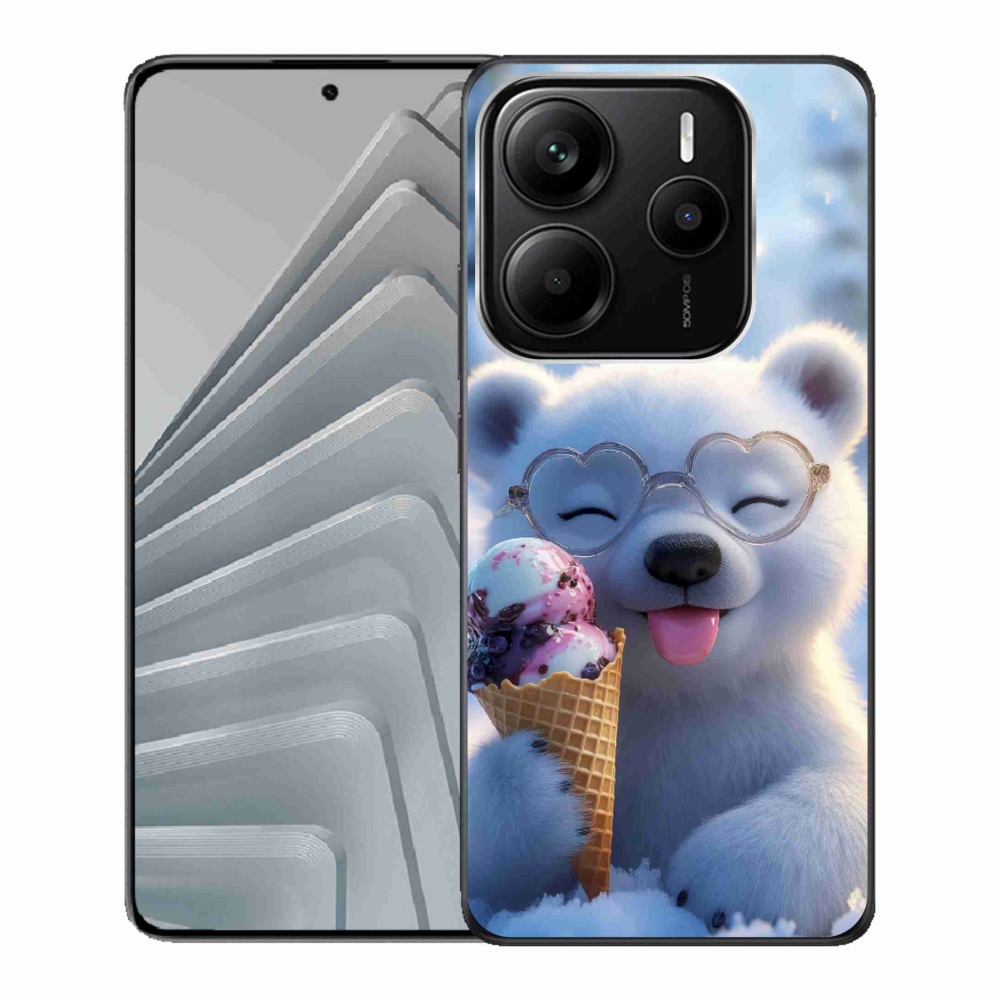 Gél borító mmCase a Xiaomi Redmi Note 14 5G-hez - mackó fagylalttal