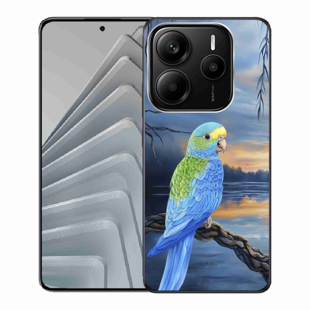 Gél borítás mmCase a Xiaomi Redmi Note 14 5G-hez - kék papagáj