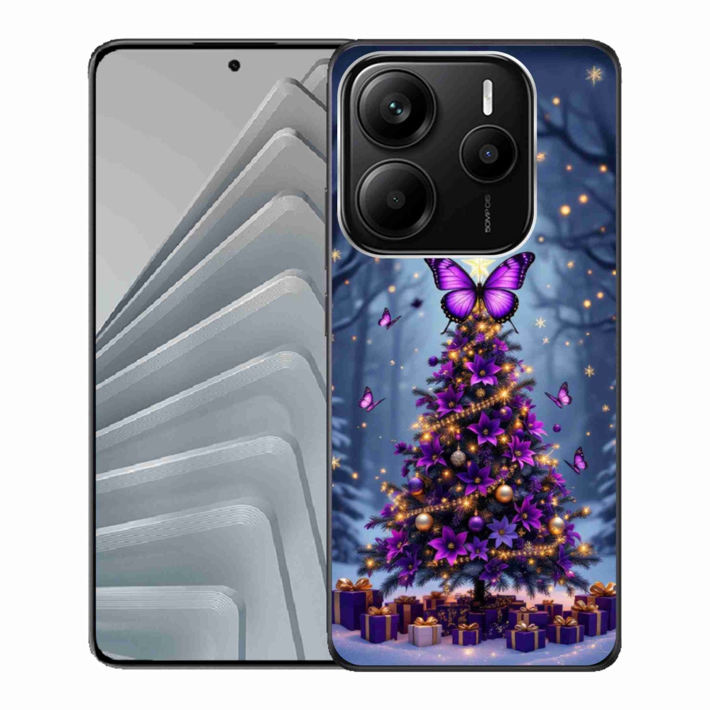 Gél borítás mmCase a Xiaomi Redmi Note 14 5G-hez - pillangó karácsonyfa
