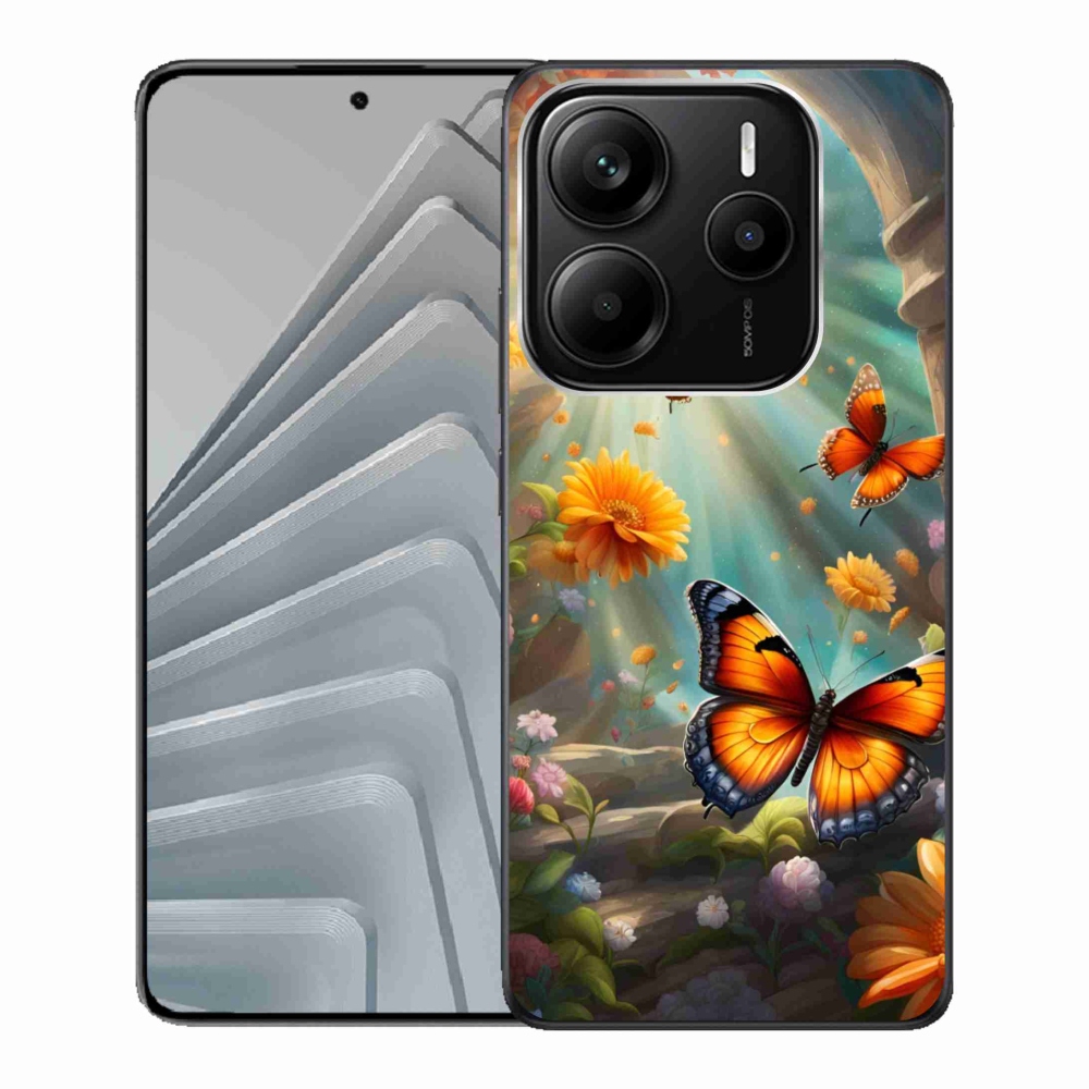 Gél borítás mmCase a Xiaomi Redmi Note 14 5G-hez - pillangókert 2