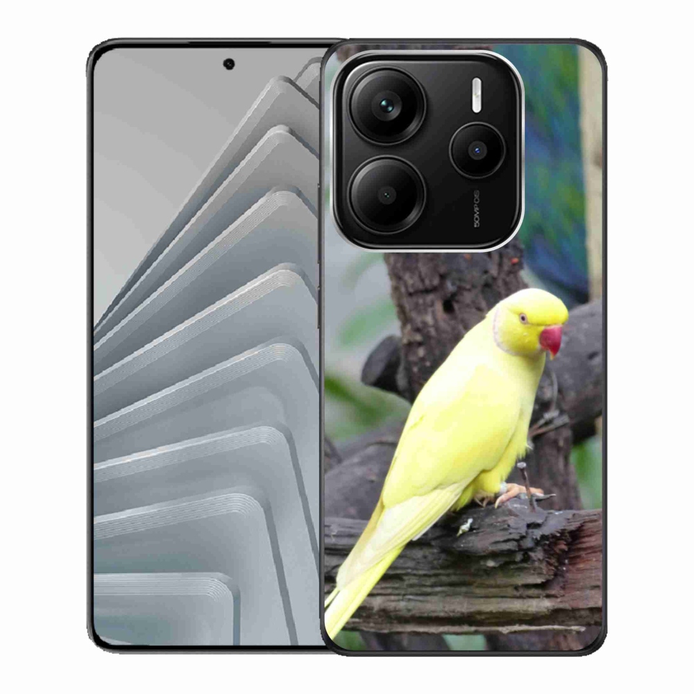 Gél borítás mmCase a Xiaomi Redmi Note 14 5G-hez - papagáj alexander sárga