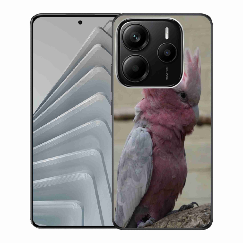 Gél borítás mmCase a Xiaomi Redmi Note 14 5G-hez - papagáj kakadu rózsaszínű