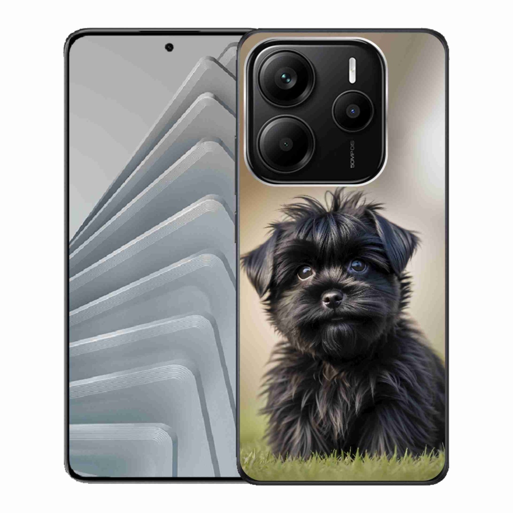 Gél borítás mmCase a Xiaomi Redmi Note 14 5G-hez - aranyos fekete kutya