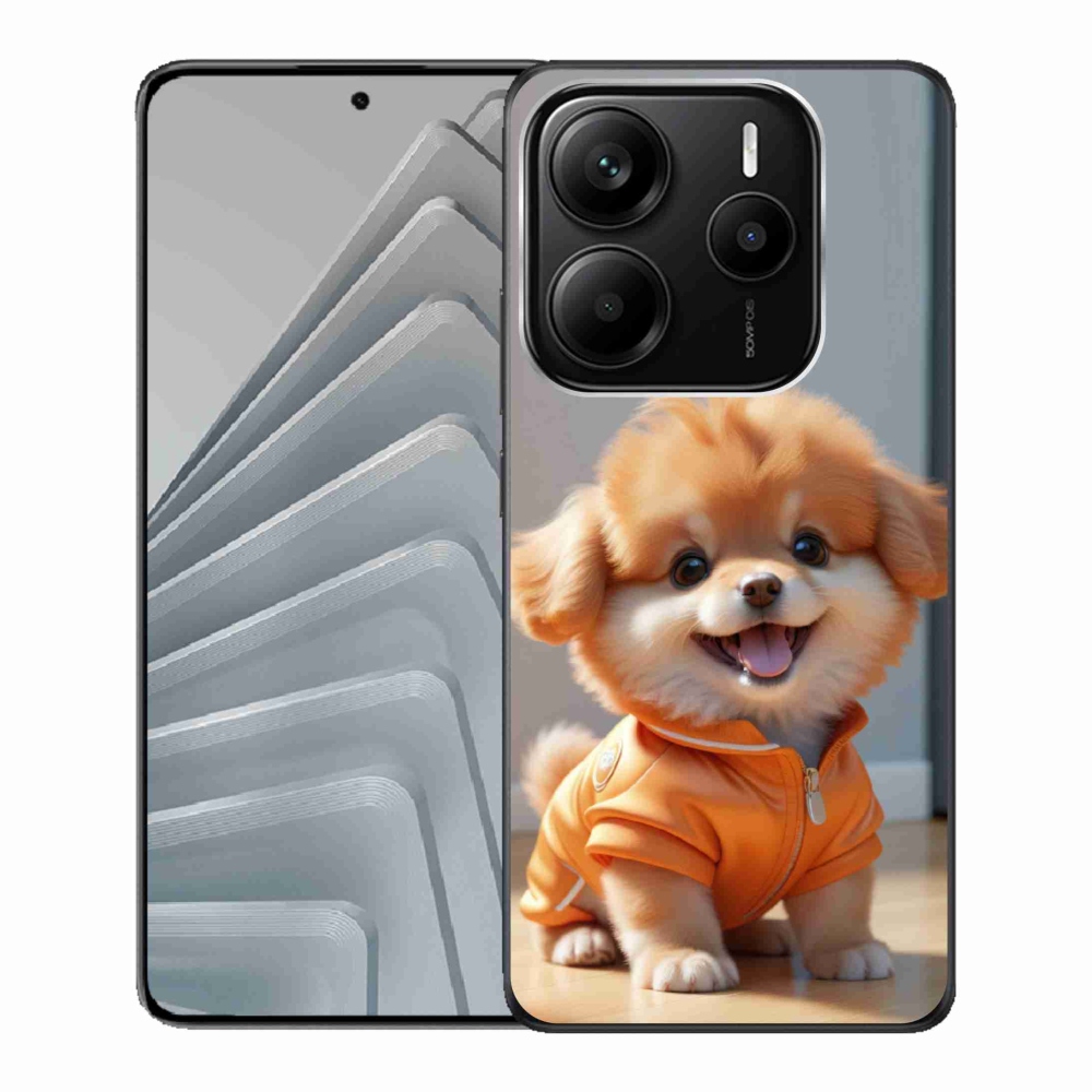 Gél borítás mmCase a Xiaomi Redmi Note 14 5G számára - aranyos pomerániai pulóverben