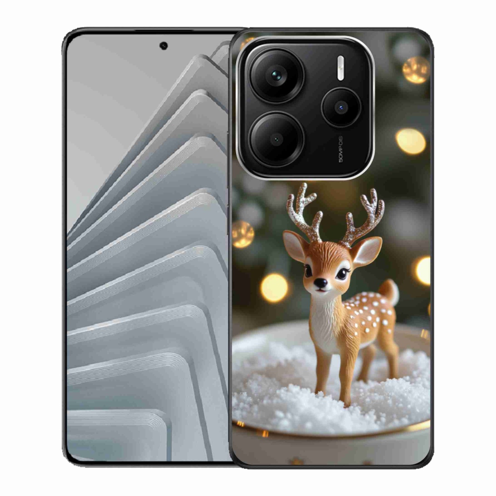 Gél borító mmCase a Xiaomi Redmi Note 14 5G-hez - aranyos karácsonyi szarvasok