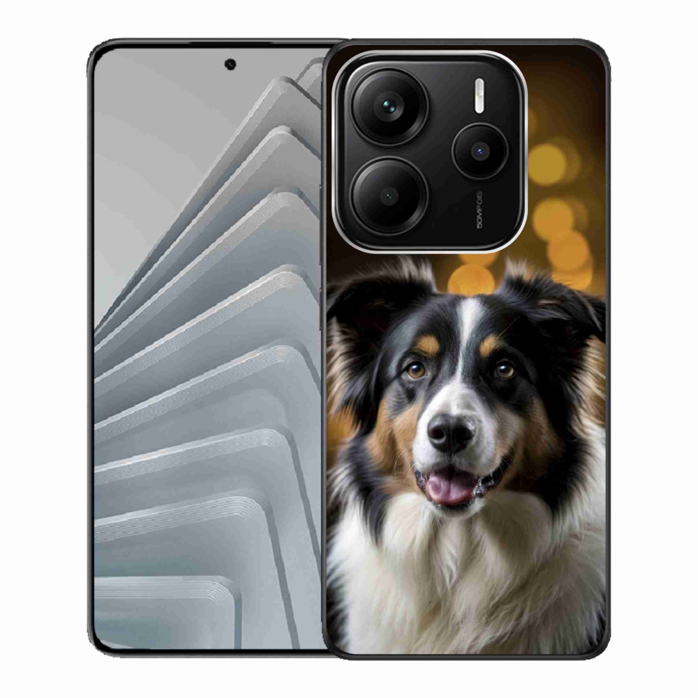 Gél borítás mmCase a Xiaomi Redmi Note 14 5G-hez - mosolygó ausztrál juhászkutya