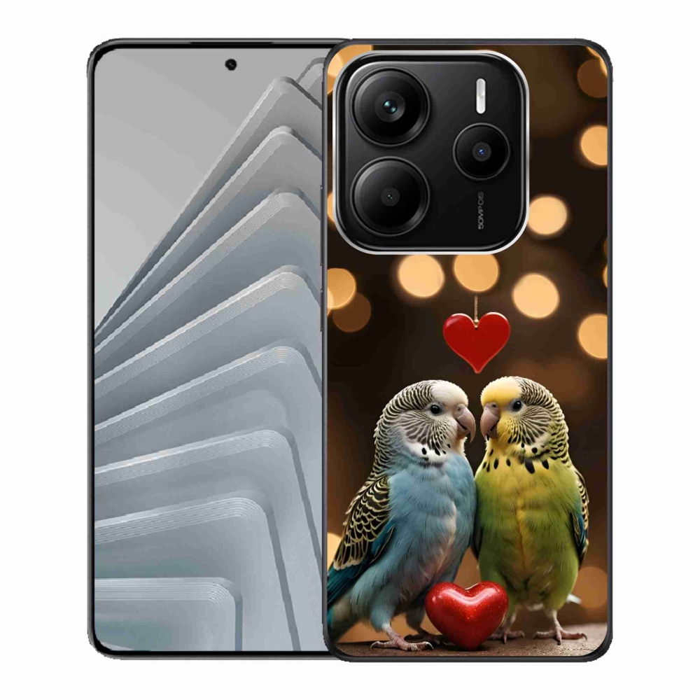 Gél borítás mmCase a Xiaomi Redmi Note 14 5G-hez - szerelmes papagájok