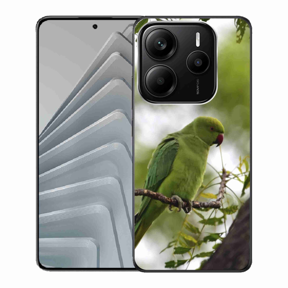 Gél borítás mmCase a Xiaomi Redmi Note 14 5G számára - zöld papagáj