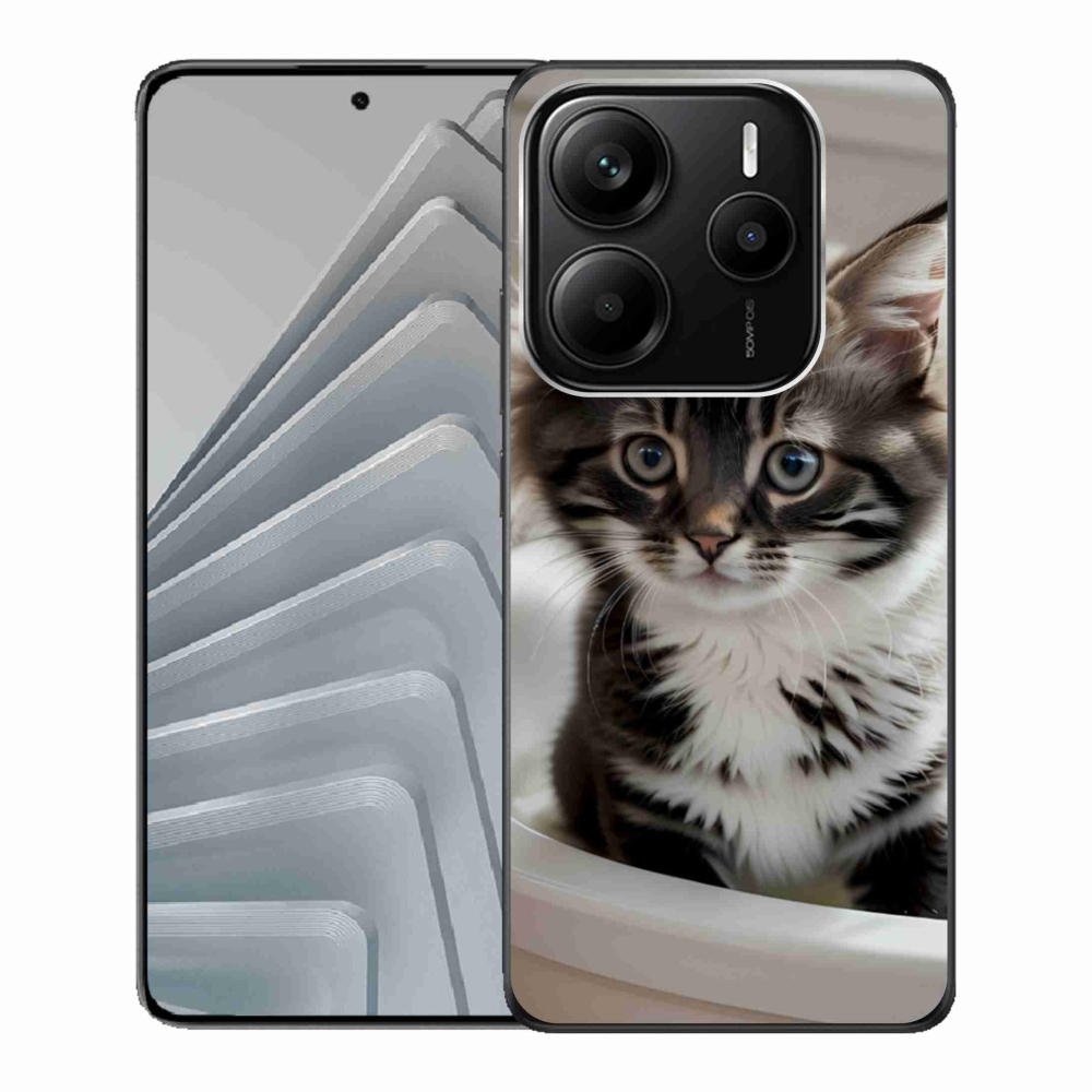 Gél borítás mmCase a Xiaomi Redmi Note 14 5G számára - kíváncsi cica