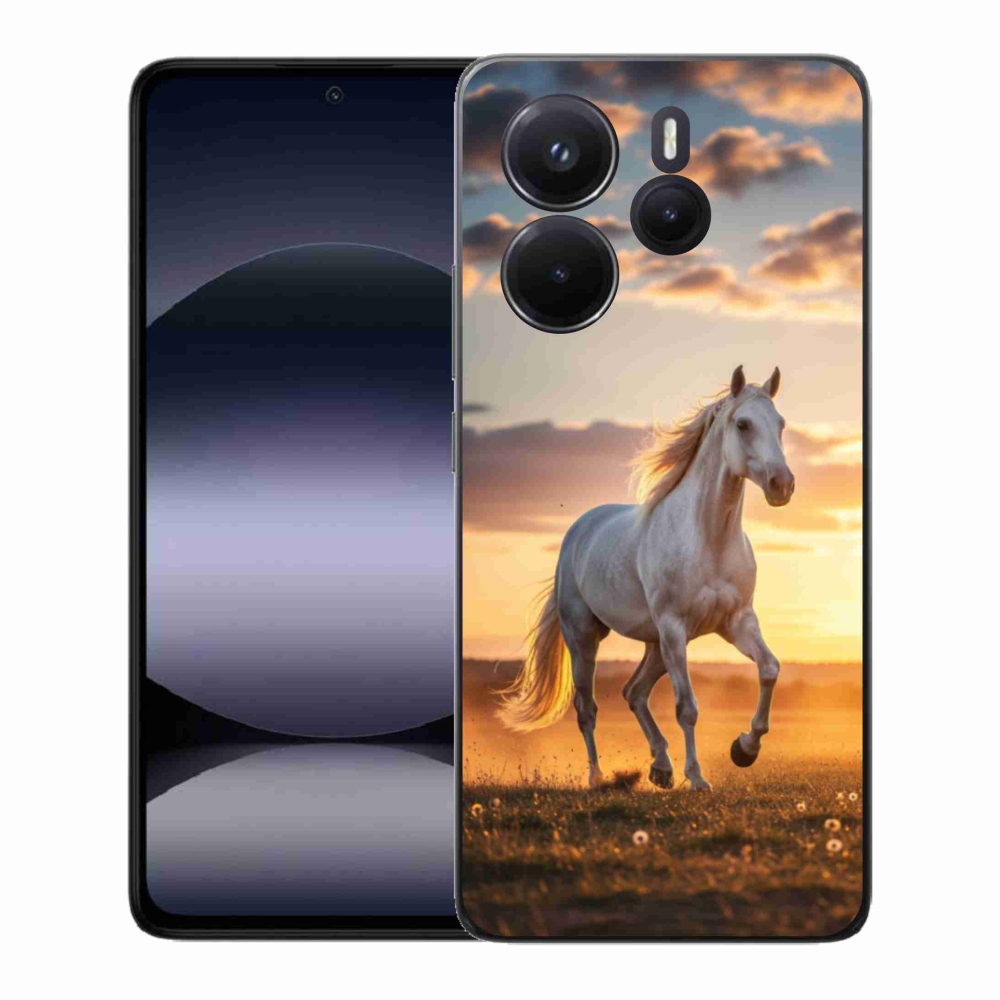 Gél borítás mmCase a Xiaomi Redmi Note 14-hez - futó fehér ló 2