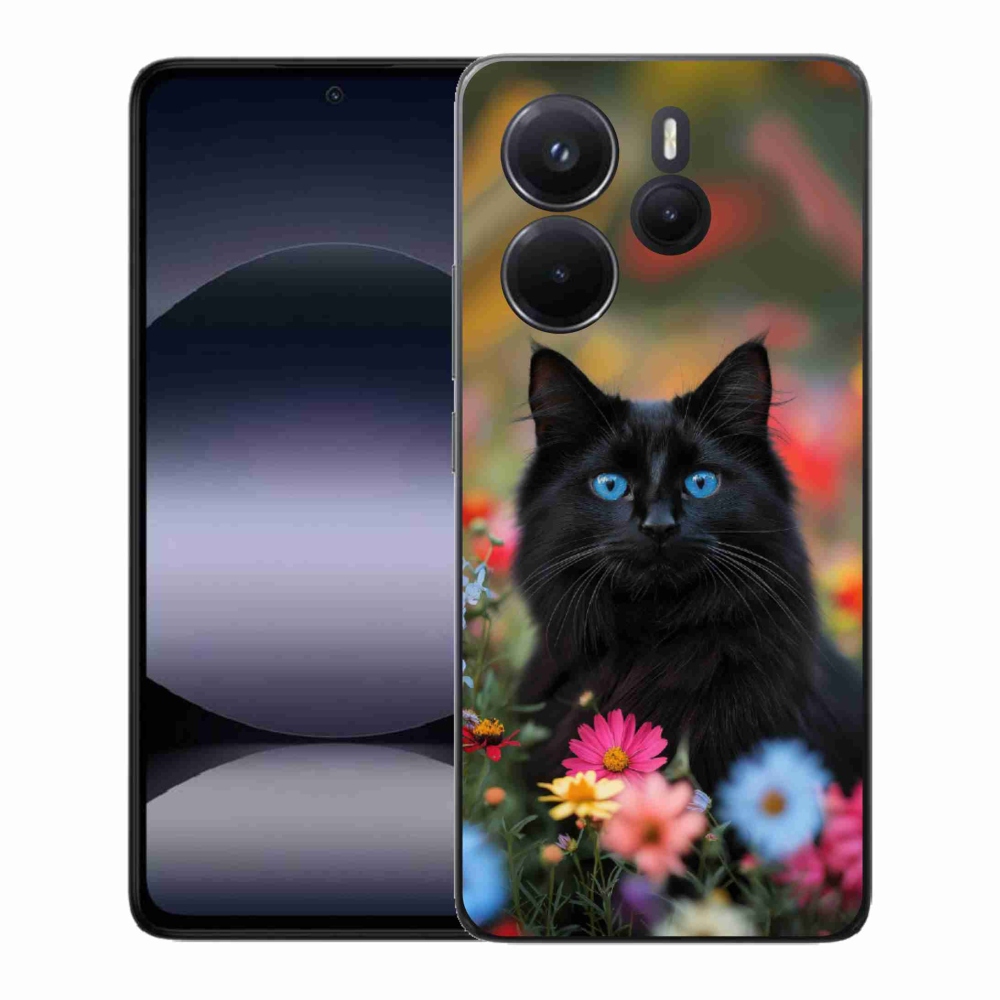 Gél borítás mmCase a Xiaomi Redmi Note 14-hez - fekete cica 4