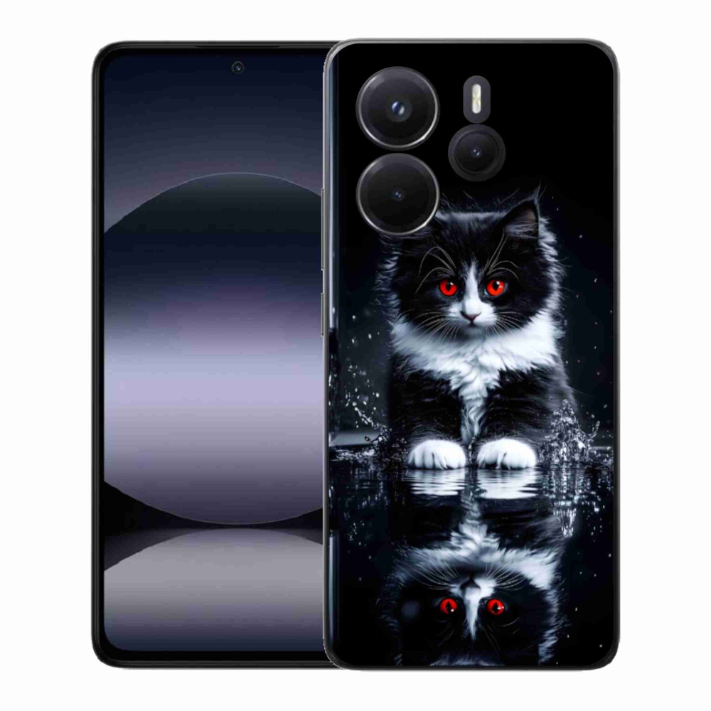 Gél borítás mmCase a Xiaomi Redmi Note 14-hez - fekete-fehér cica