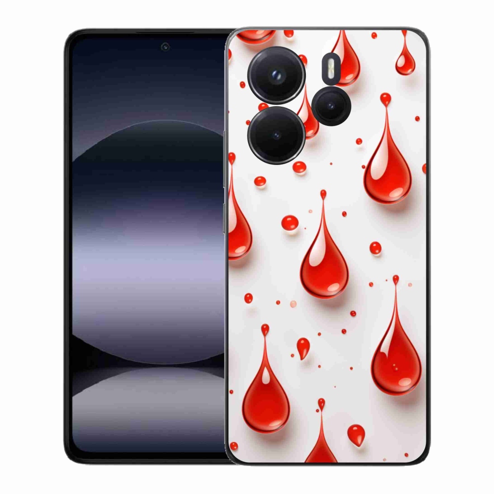 Gél borítás mmCase a Xiaomi Redmi Note 14-hez - piros cseppek