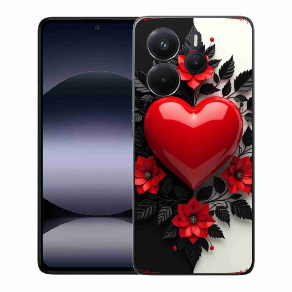 Gél borítás mmCase a Xiaomi Redmi Note 14-hez - piros szív