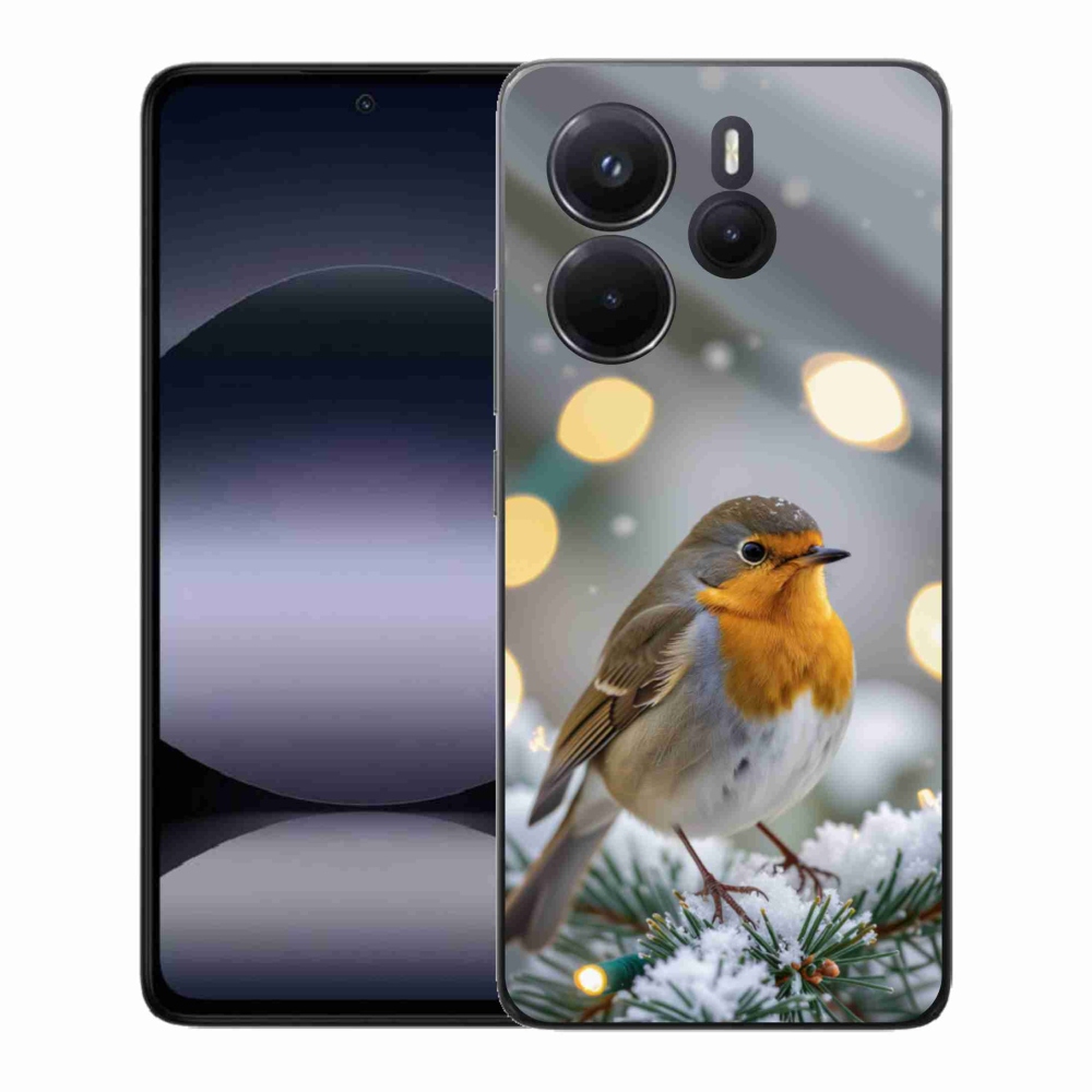 Gél borítás mmCase a Xiaomi Redmi Note 14-hez - piros télen