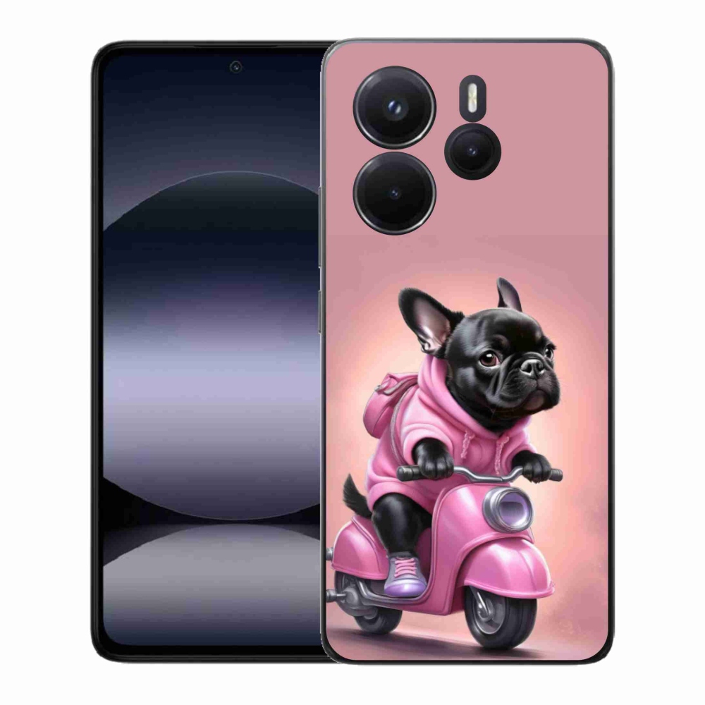 Gél borítás mmCase a Xiaomi Redmi Note 14-hez - francia bulldog egy robogón