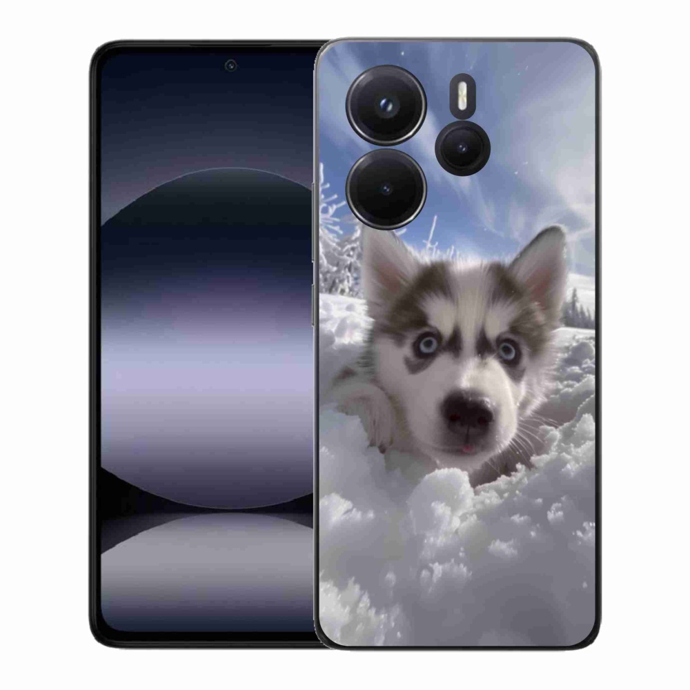 Gél borítás mmCase a Xiaomi Redmi Note 14-hez - husky a hóban