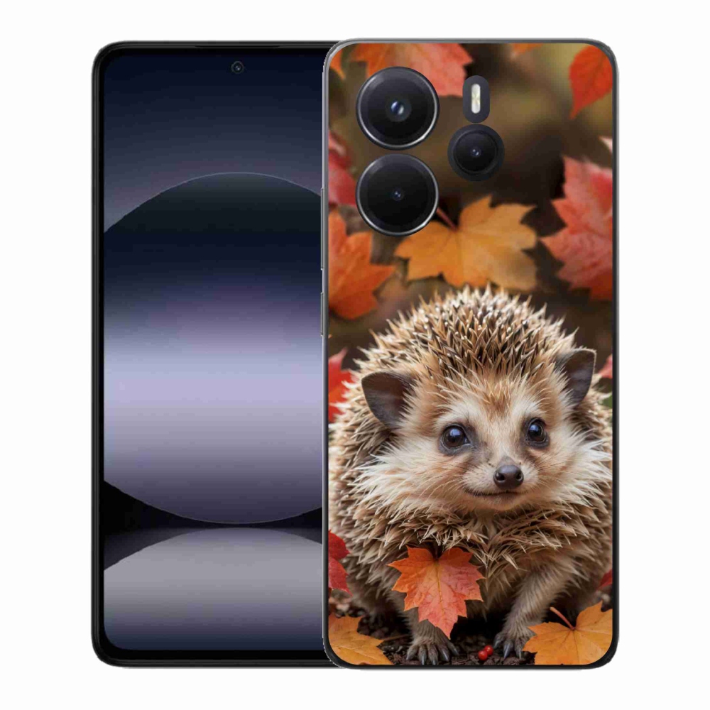 Gél borító mmCase a Xiaomi Redmi Note 14-hez - sün a levelekben