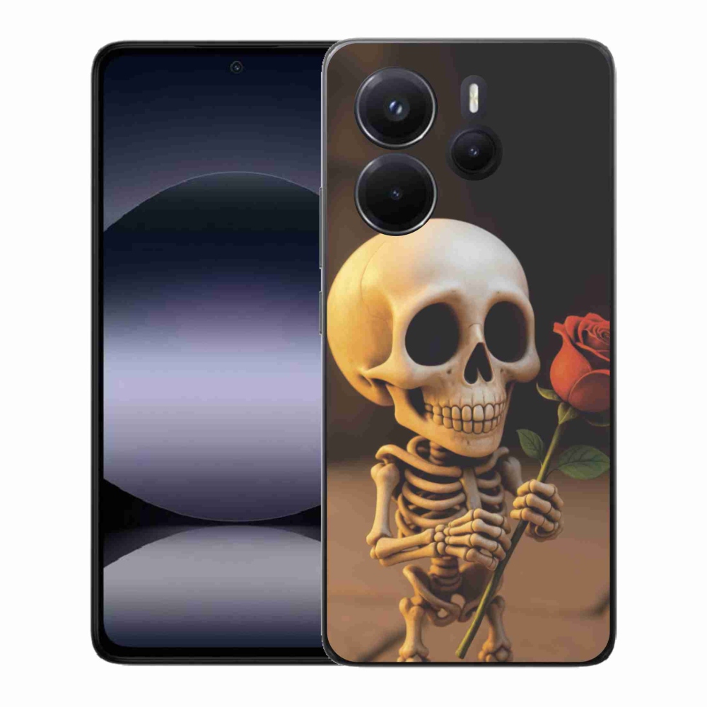 Gél borítás mmCase a Xiaomi Redmi Note 14-hez - csontváz rózsával