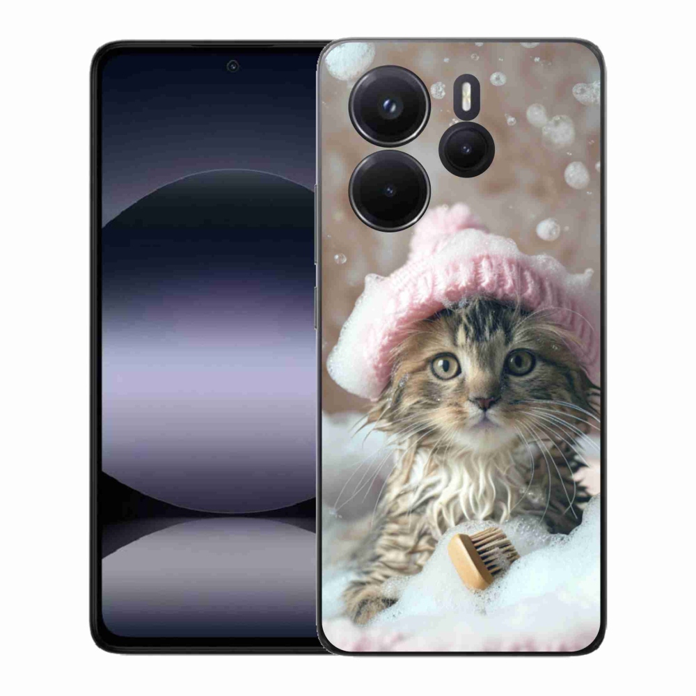 Gél borító mmCase a Xiaomi Redmi Note 14-hez - cica és fürdő