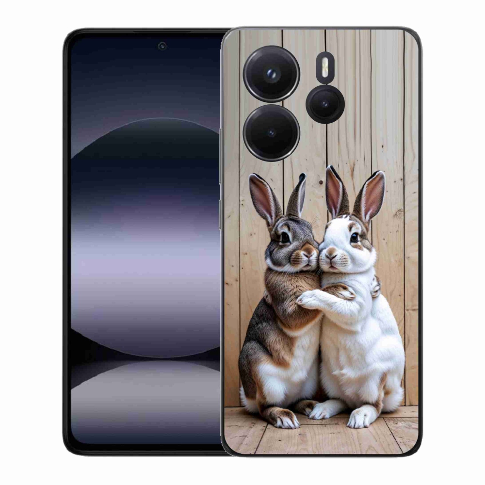 Gél borítás mmCase a Xiaomi Redmi Note 14-hez - nyúl pár
