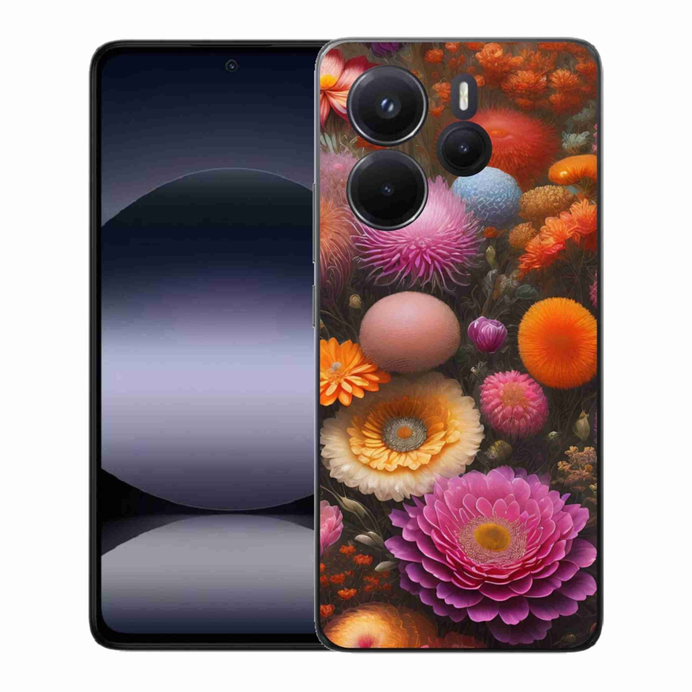 Gél borító mmCase a Xiaomi Redmi Note 14-hez - virágos kompozíció