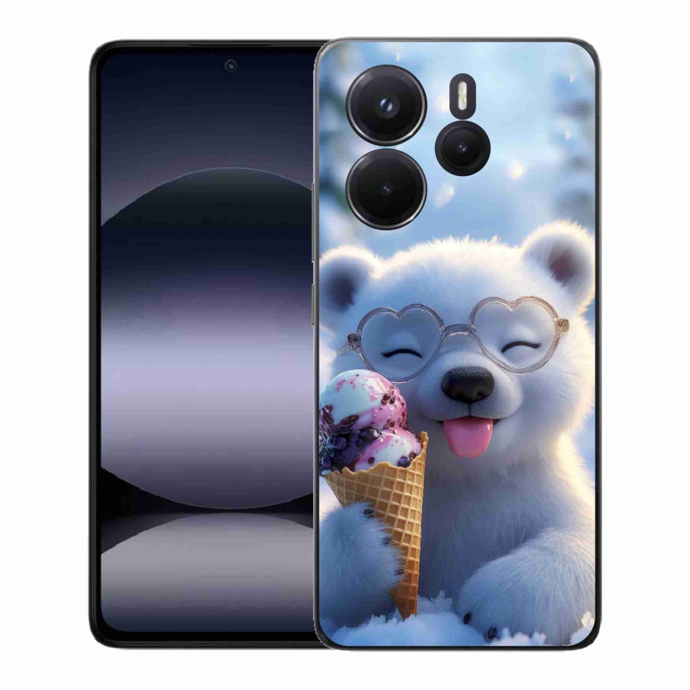 Gél borítás mmCase a Xiaomi Redmi Note 14-hez - mackó fagylalttal