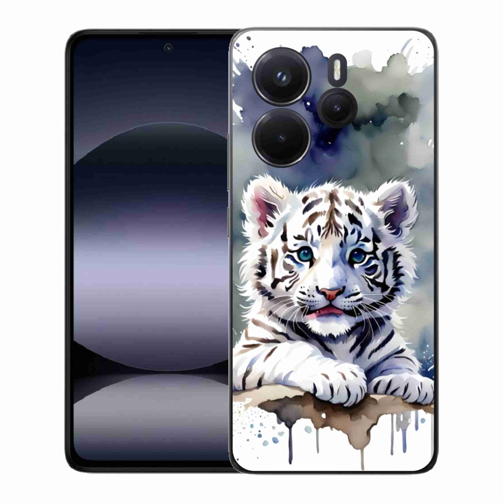 Gél borítás mmCase a Xiaomi Redmi Note 14-hez - fehér tigriskölyök