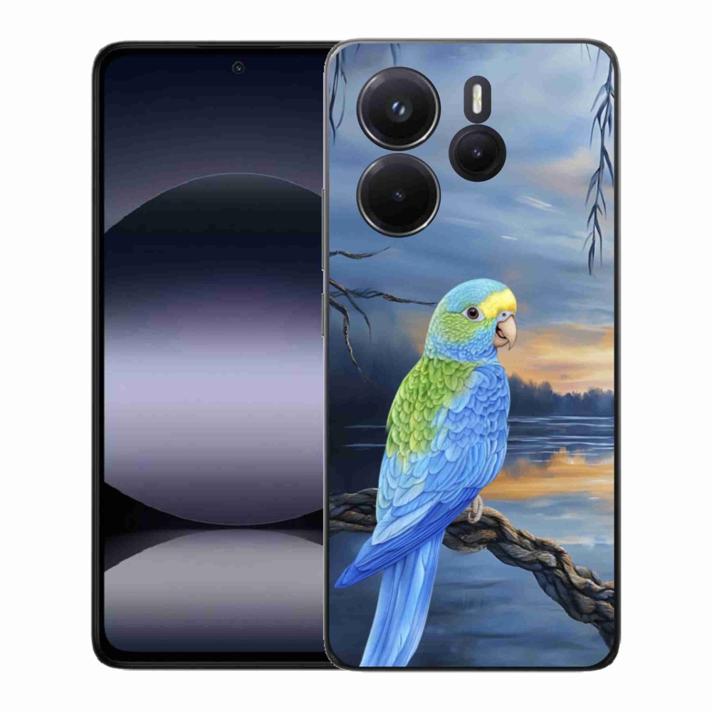 Gél borítás mmCase a Xiaomi Redmi Note 14 készülékhez - kék papagáj