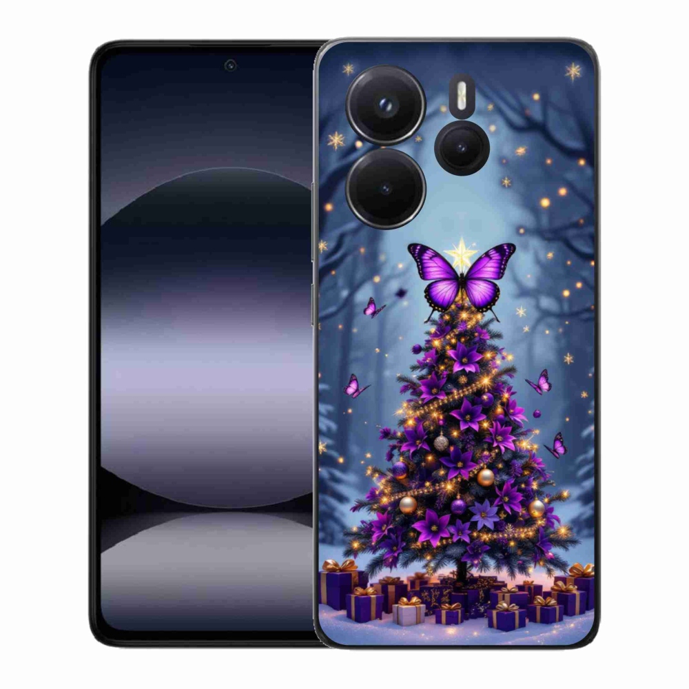 Gél borítás mmCase a Xiaomi Redmi Note 14-hez - pillangó karácsonyfa