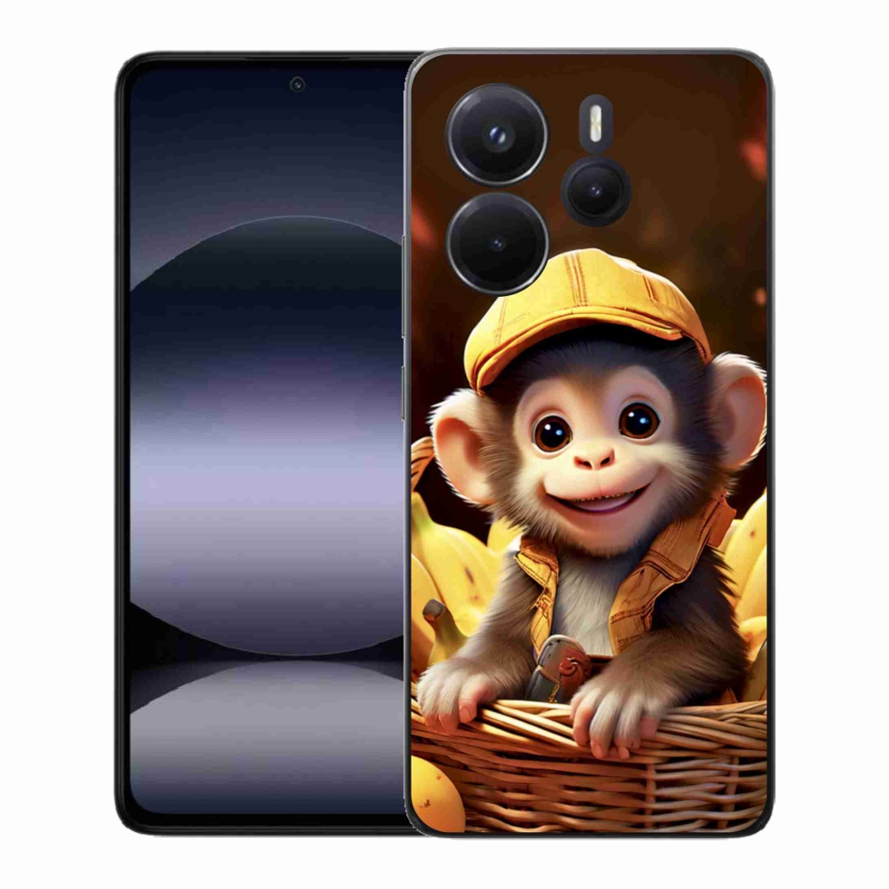 Gél borítás mmCase a Xiaomi Redmi Note 14-hez - majom a kosárban