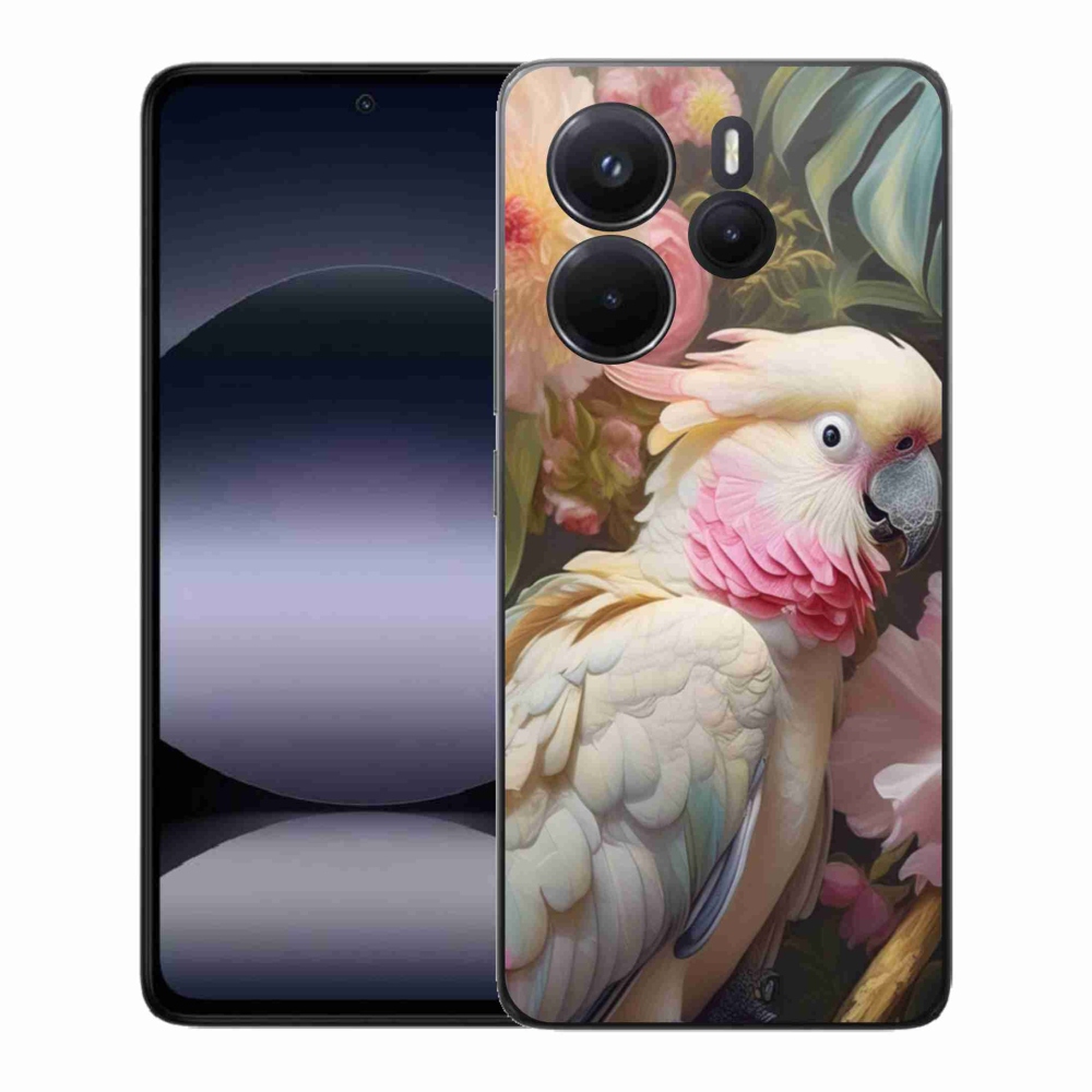 Gél borítás mmCase a Xiaomi Redmi Note 14-hez - papagáj kakadu rózsaszín 2