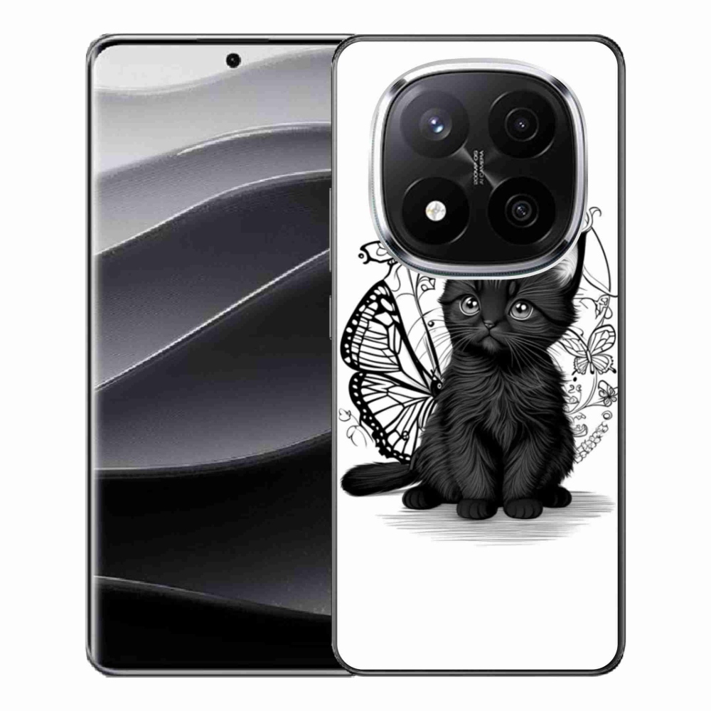 Gél borítás mmCase a Xiaomi Redmi Note 14 Pro+ 5G számára - fekete cica