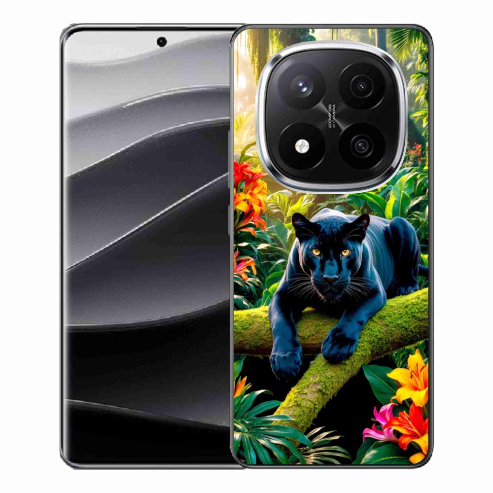 Gél borítás mmCase a Xiaomi Redmi Note 14 Pro+ 5G számára - fekete párduc a dzsungelben