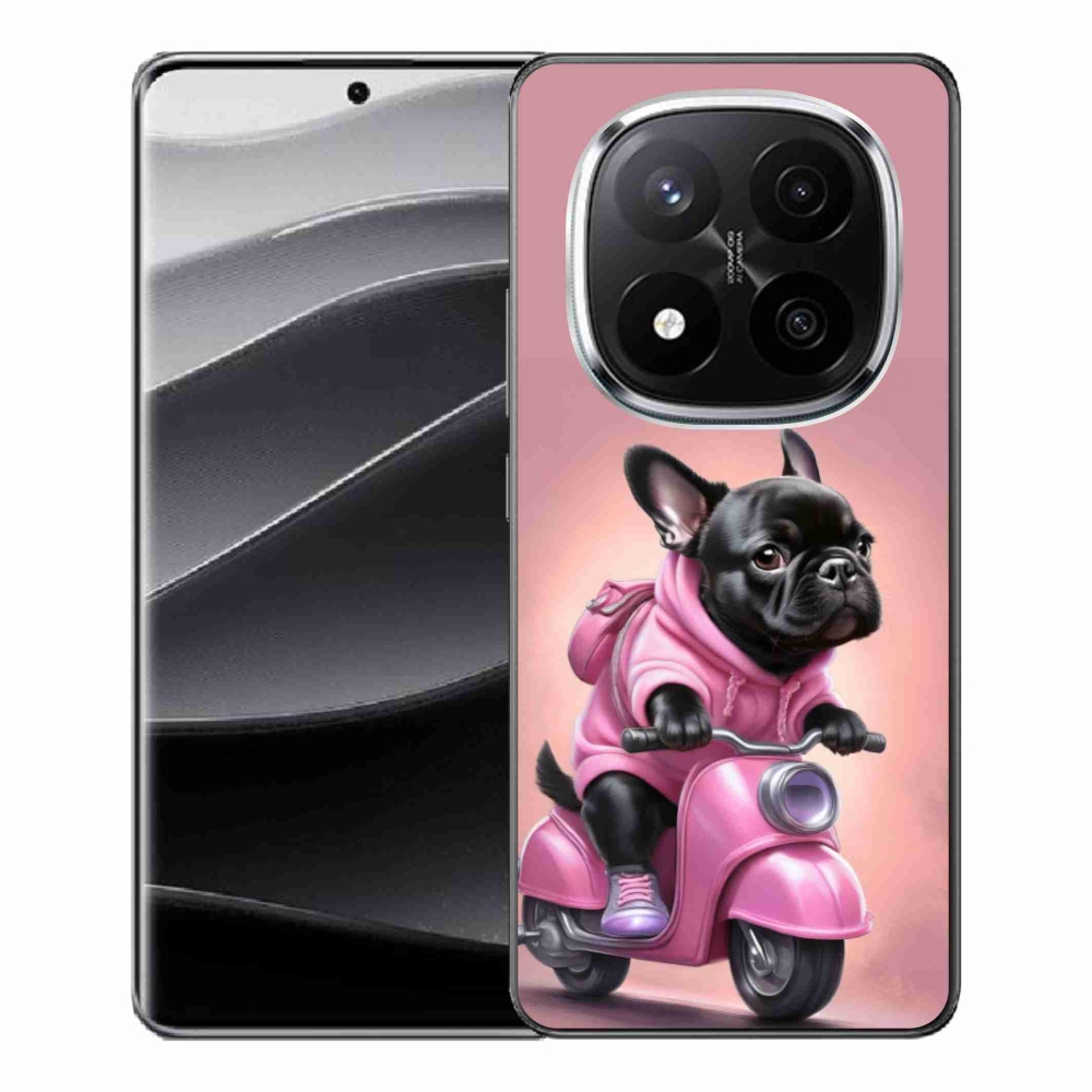 Gél borítás mmCase a Xiaomi Redmi Note 14 Pro+ 5G számára - Francia bulldog egy robogón