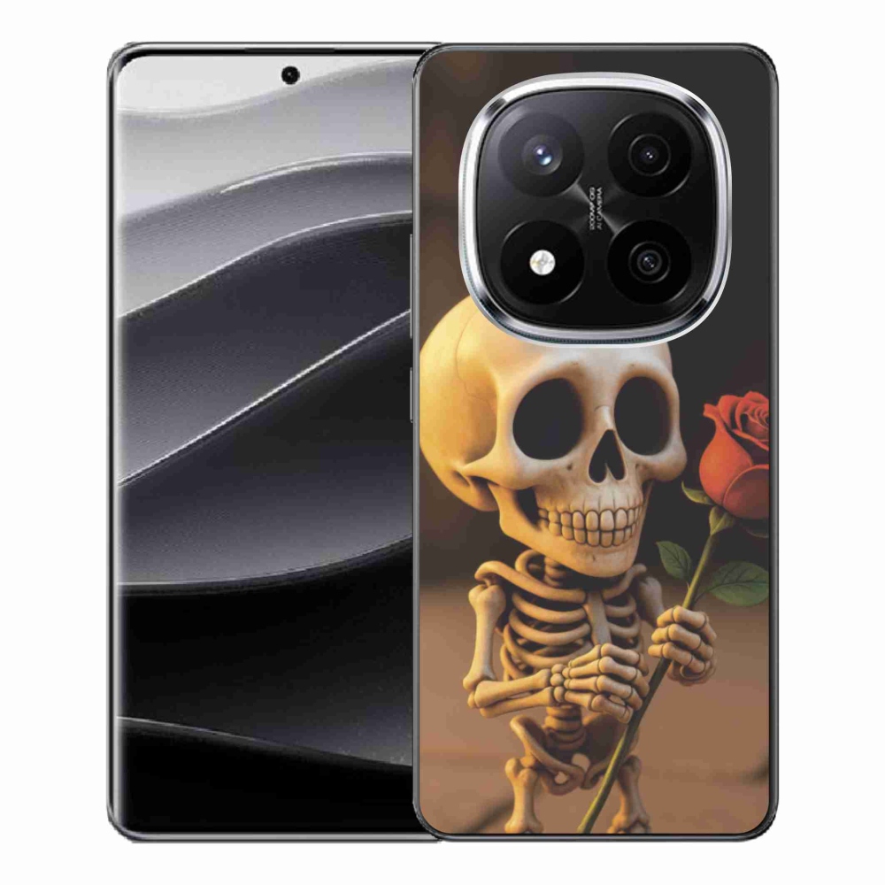 Gél borítás mmCase a Xiaomi Redmi Note 14 Pro+ 5G számára - csontváz rózsával