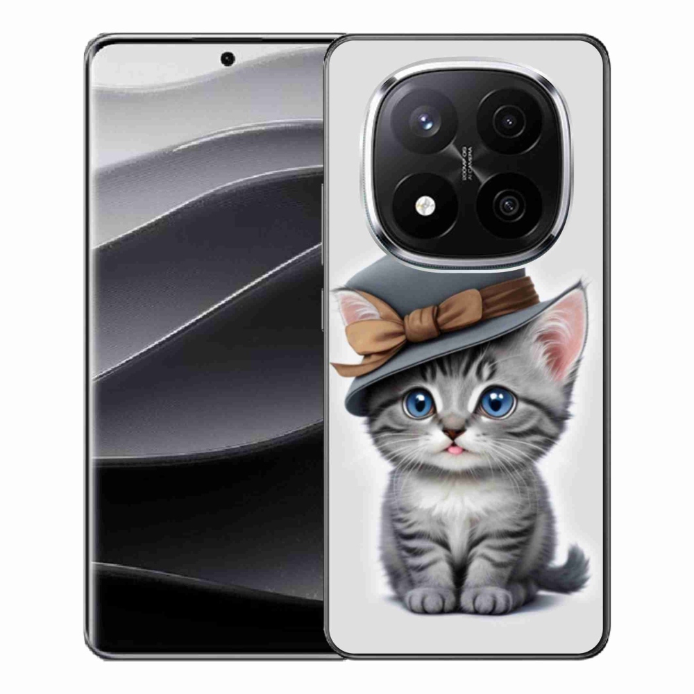 Gél borítás mmCase a Xiaomi Redmi Note 14 Pro+ 5G számára - cica sapkával
