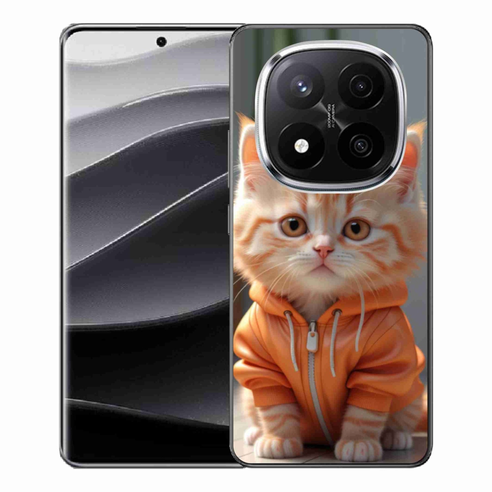 Gél borítás mmCase a Xiaomi Redmi Note 14 Pro+ 5G számára - cica egy melegítőben