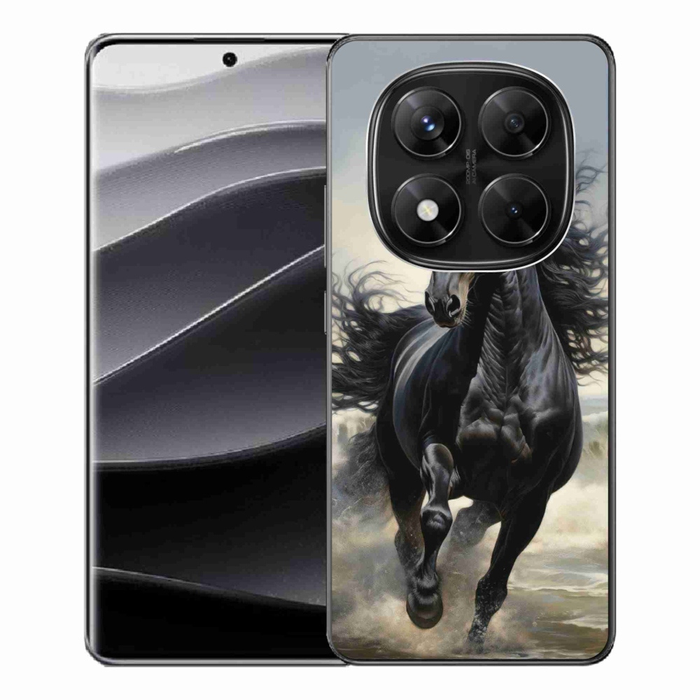 Gél borítás mmCase a Xiaomi Redmi Note 14 Pro 5G/Poco X7 5G - futó fekete lóhoz