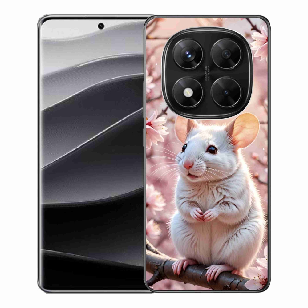 Gél borítás mmCase a Xiaomi Redmi Note 14 Pro 5G/Poco X7 5G számára - fehér egér az ágon